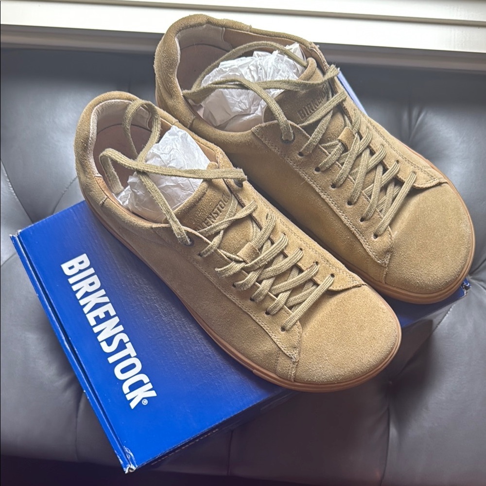 Birkenstock Men's Beige Suede Sneakers